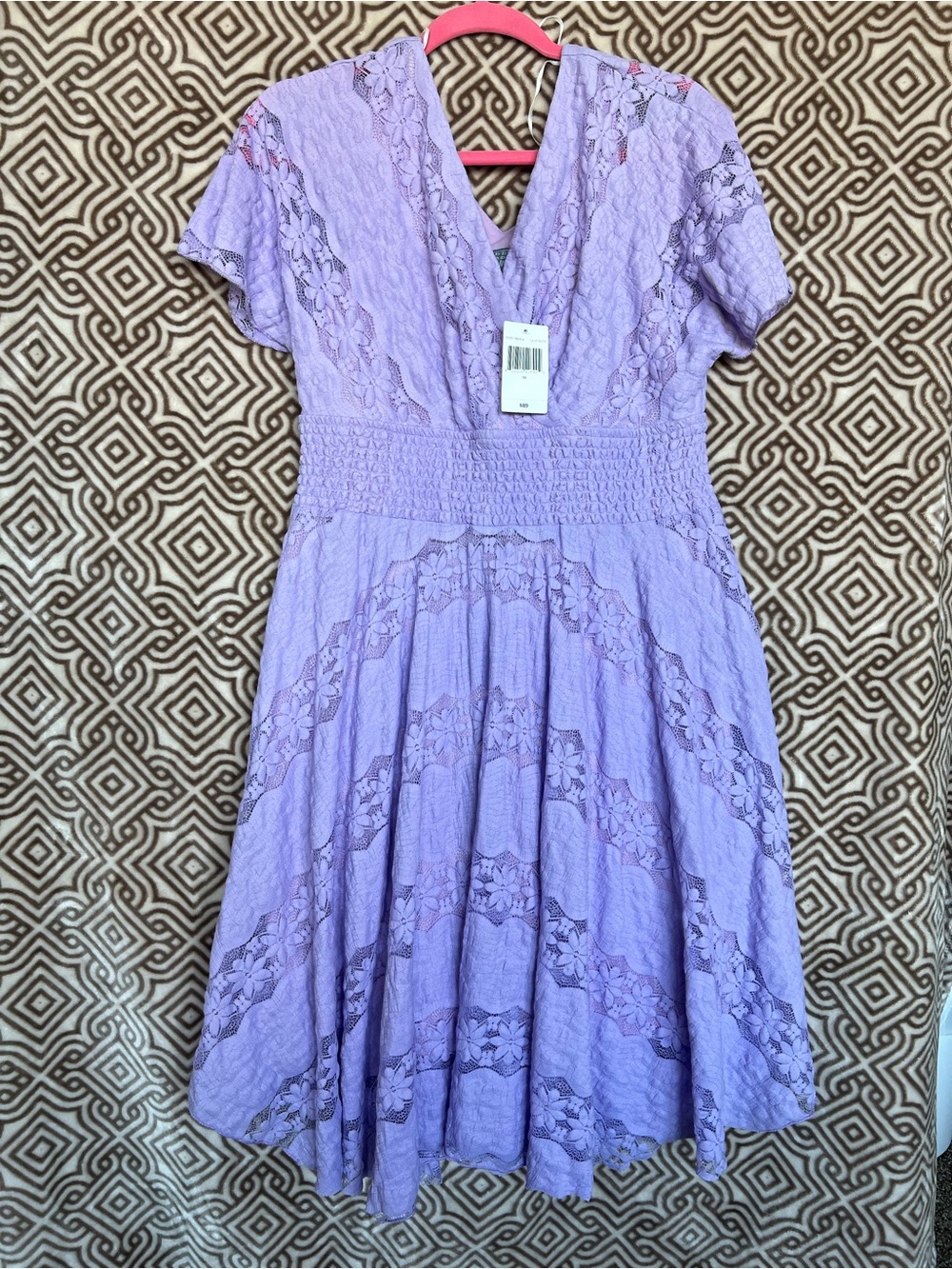 Lavender Lace V-Neck Women's Dress